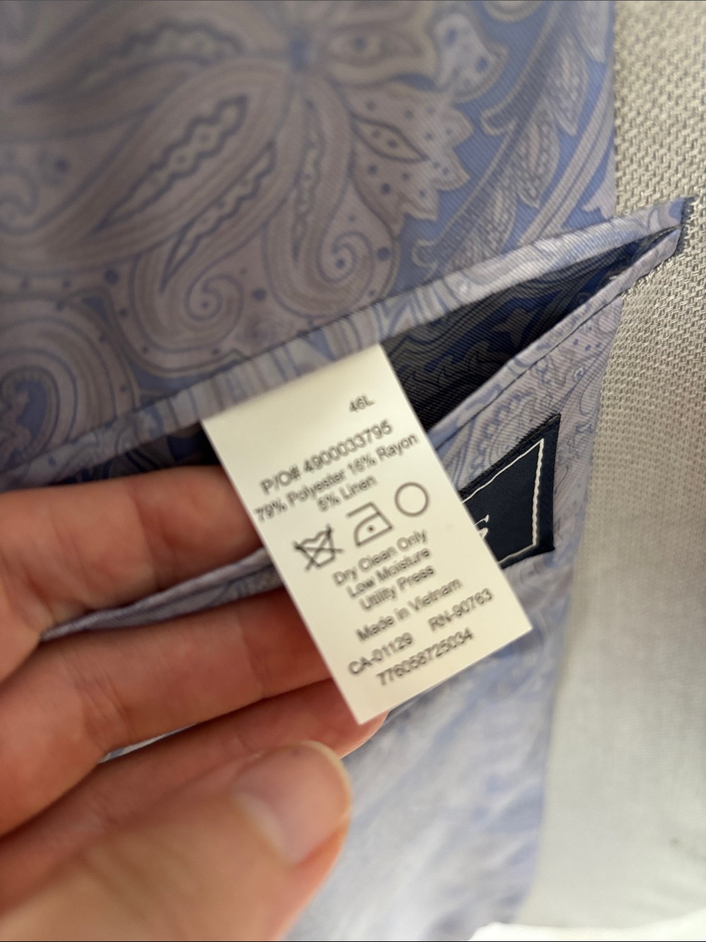 Chaps Men's Gray Two-Button Sport Coat Blazer - Picture 9 of 9